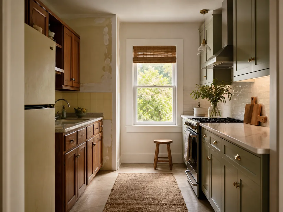 Before-and-After Renovation Transition