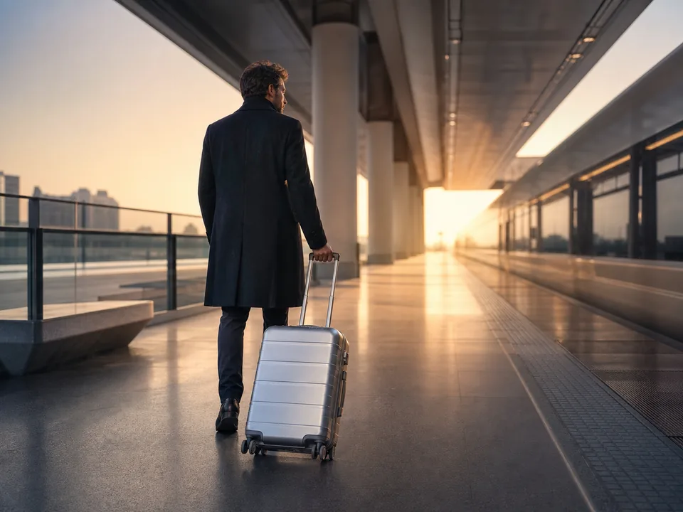 高端旅行箱旅途广告